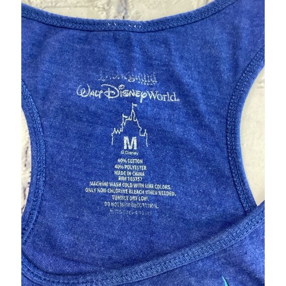 Disneyland Women's Tank Top Size M Blue Vintage 1971 Magic Kingdom Racer Back - Picture 3 of 6